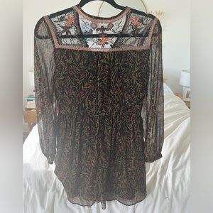 Zara basic dress with embroidery